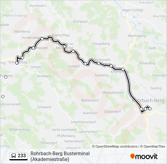 233 Bus Line Map
