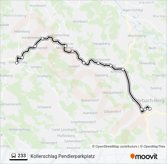 233 Bus Line Map