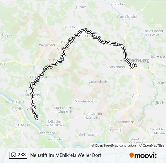233 Bus Line Map