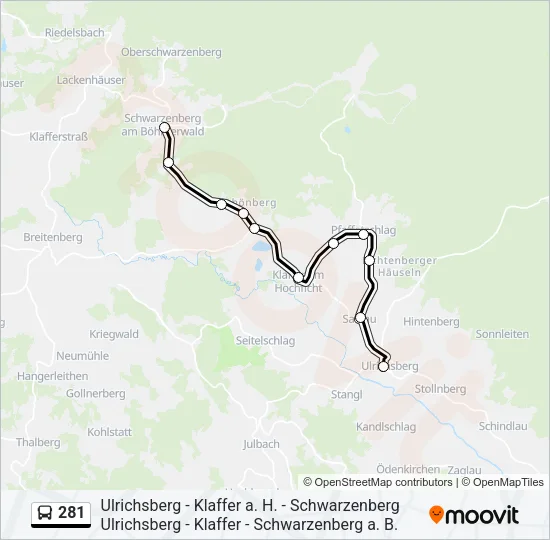 281 Bus Line Map