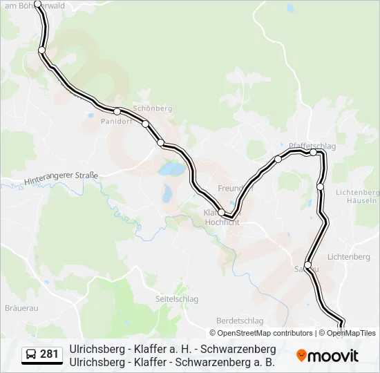 281 Bus Line Map