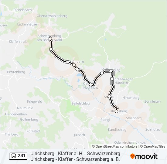 281 Route Schedules, Stops & Maps Schwarzenberg am Böhmerwald