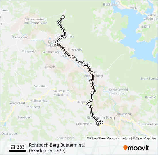 283 Bus Line Map