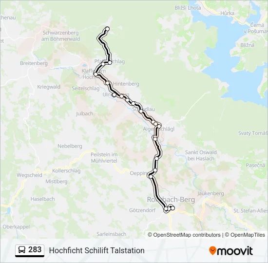 283 Bus Line Map