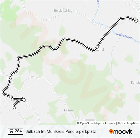 284 Bus Line Map