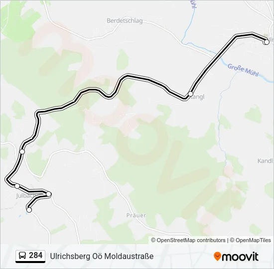 284 Bus Line Map