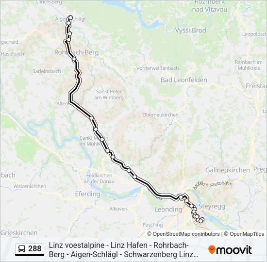 Buslinie 288 Karte