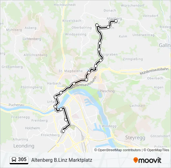 305 Bus Line Map