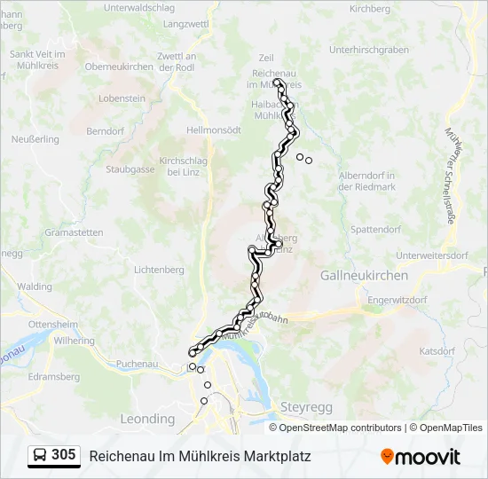 305 Bus Line Map