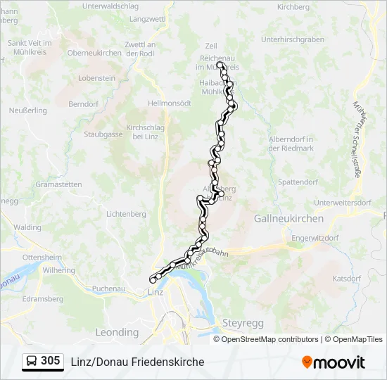305 Bus Line Map