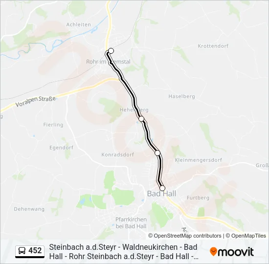 452 Bus Line Map