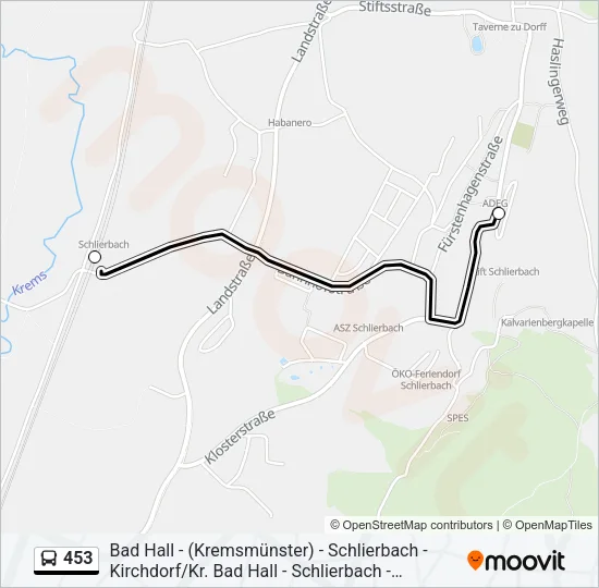 453 Bus Line Map