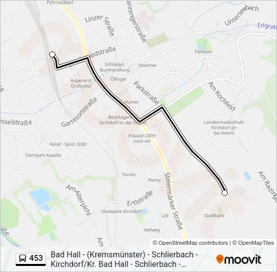 453 Bus Line Map