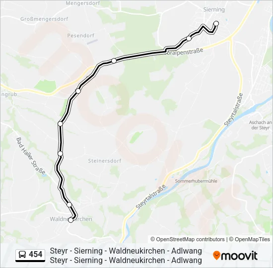 454 Bus Line Map