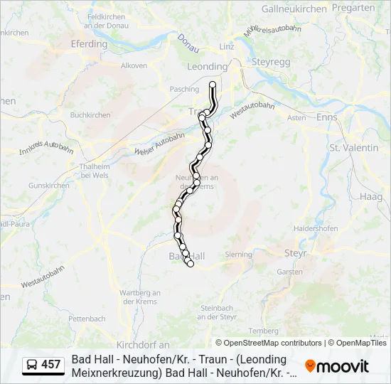 457 Bus Line Map