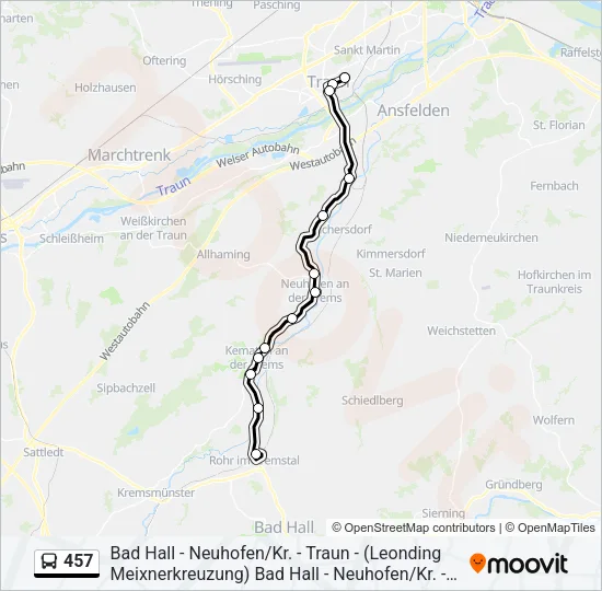 457 Bus Line Map