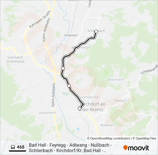 468 Bus Line Map