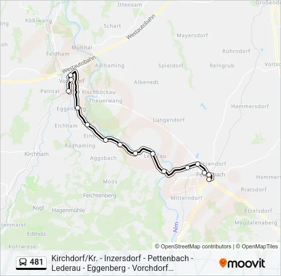 481 Bus Line Map