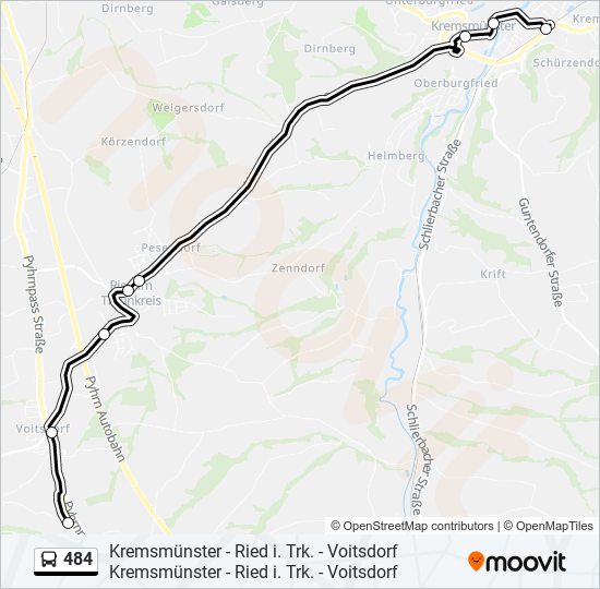 484 bus Line Map