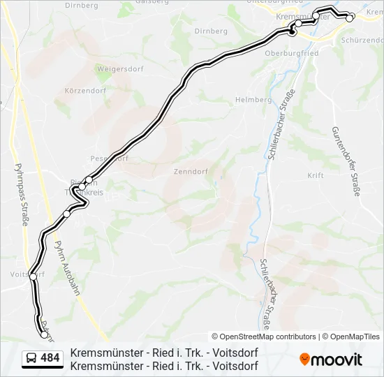 484 Bus Line Map