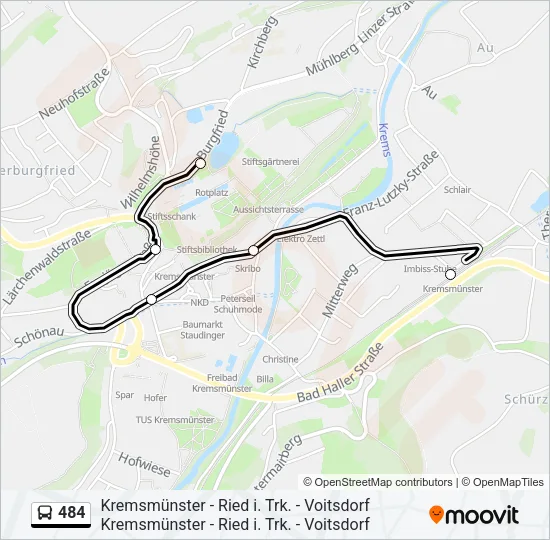 484 Bus Line Map