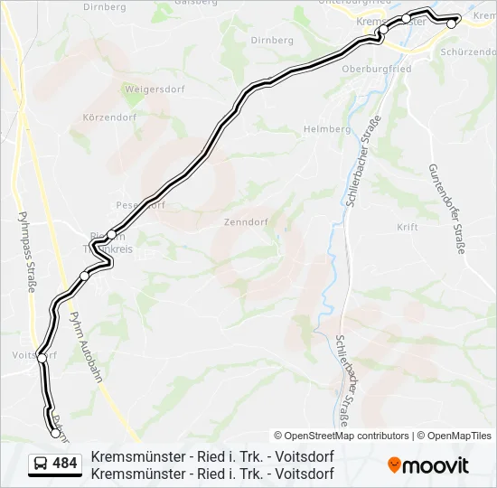 484 Bus Line Map