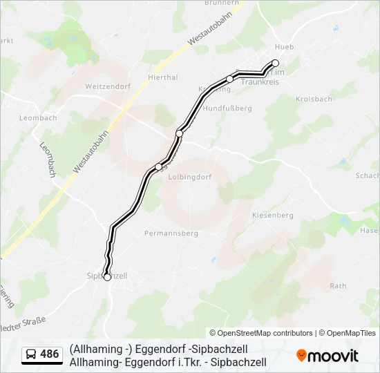 486 Bus Line Map