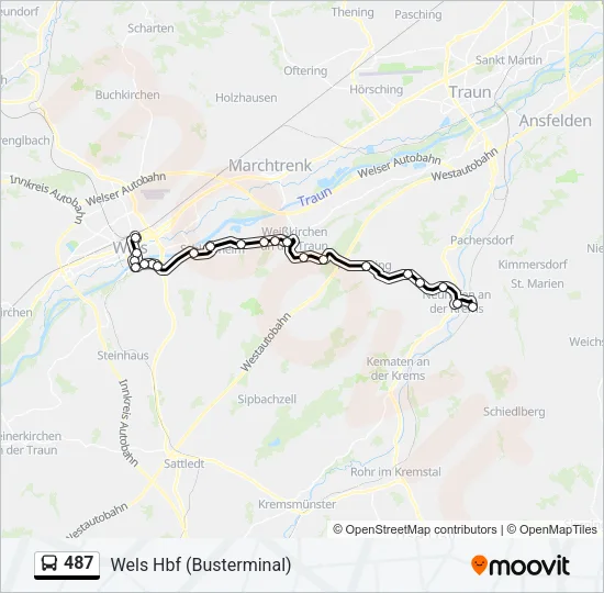 487 Bus Line Map
