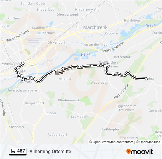 487 bus Line Map