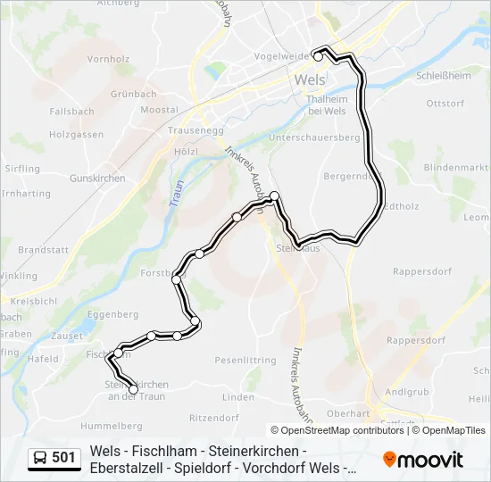 501 Bus Line Map