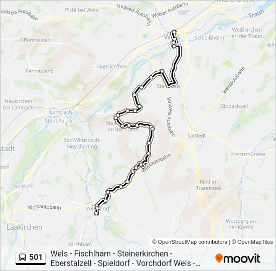 501 Bus Line Map