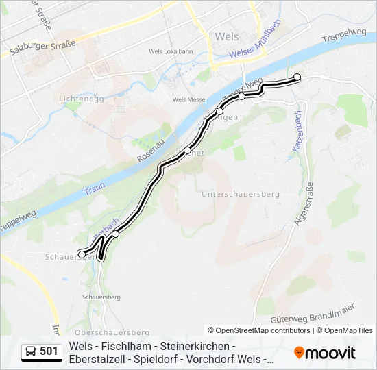 501 Bus Line Map