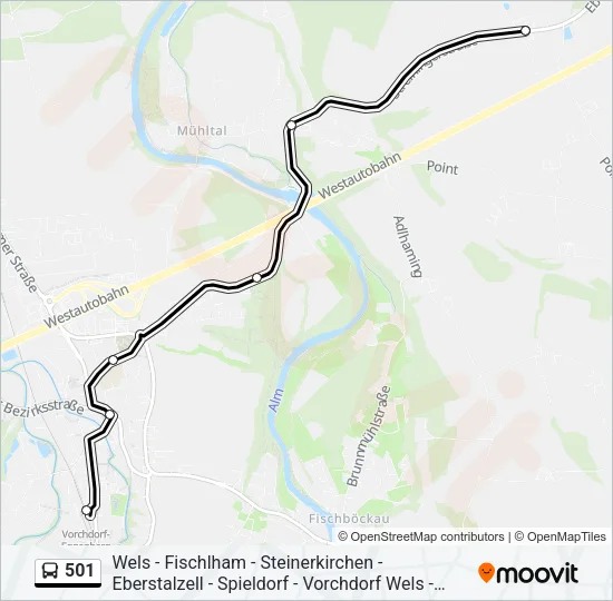 501 Bus Line Map