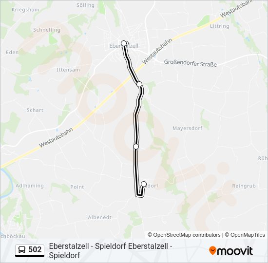 502 bus Line Map