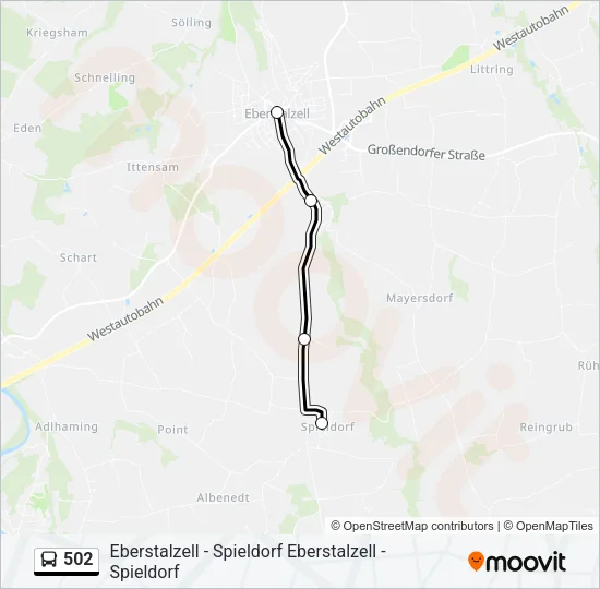 502 Bus Line Map