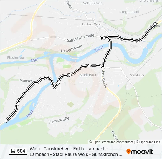 504 Bus Line Map