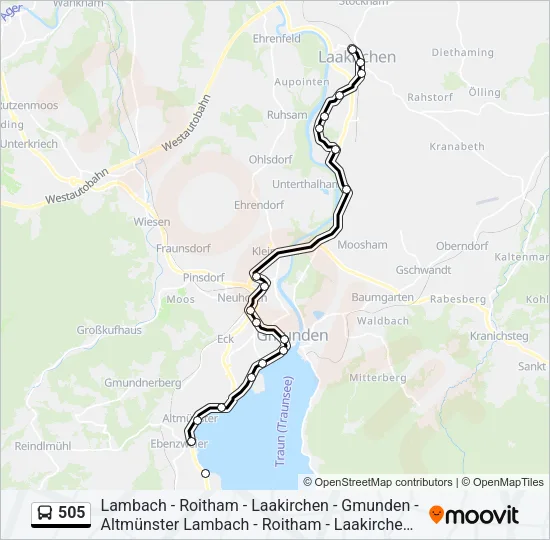 505 Bus Line Map