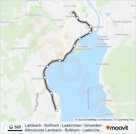 505 Bus Line Map