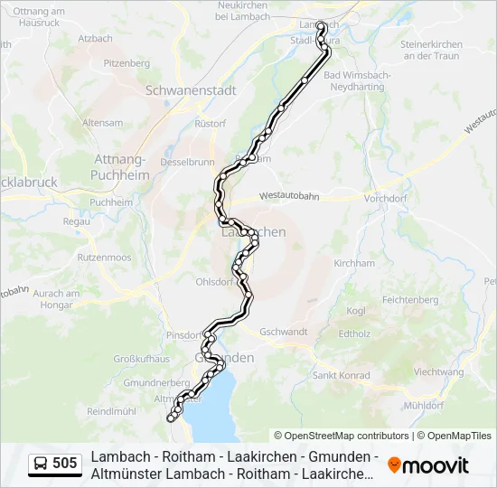 505 Bus Line Map