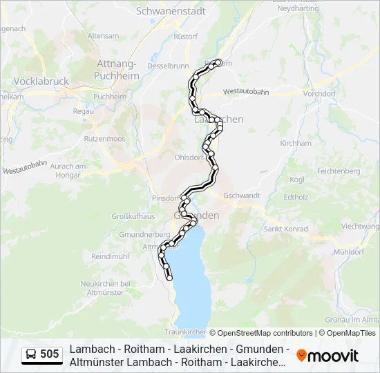 505 Bus Line Map