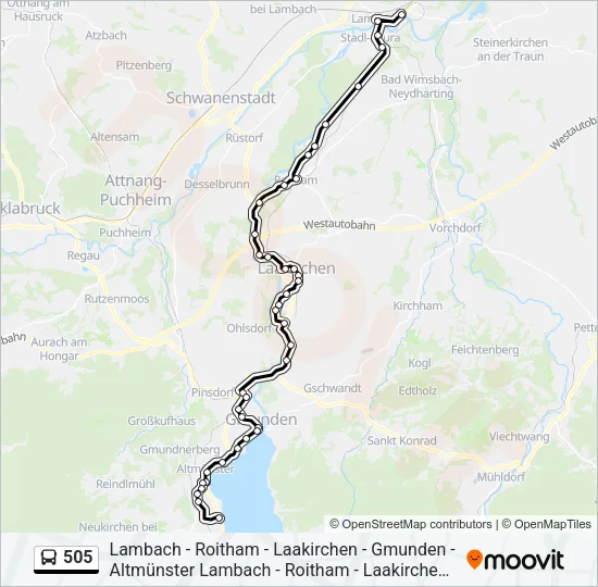 505 Bus Line Map