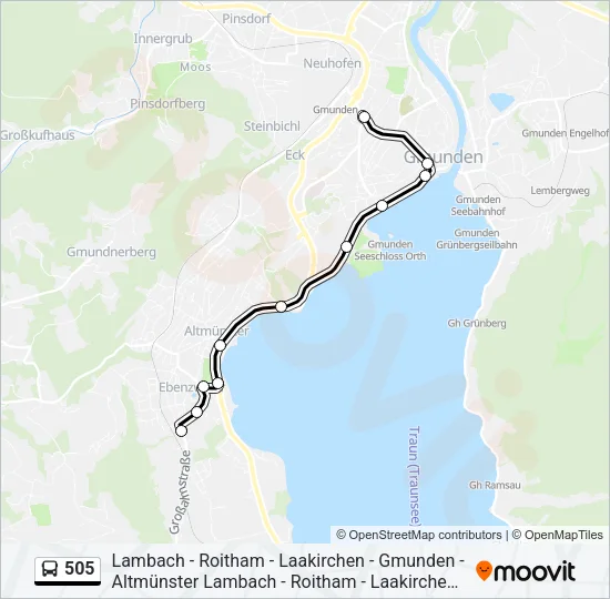 505 Bus Line Map