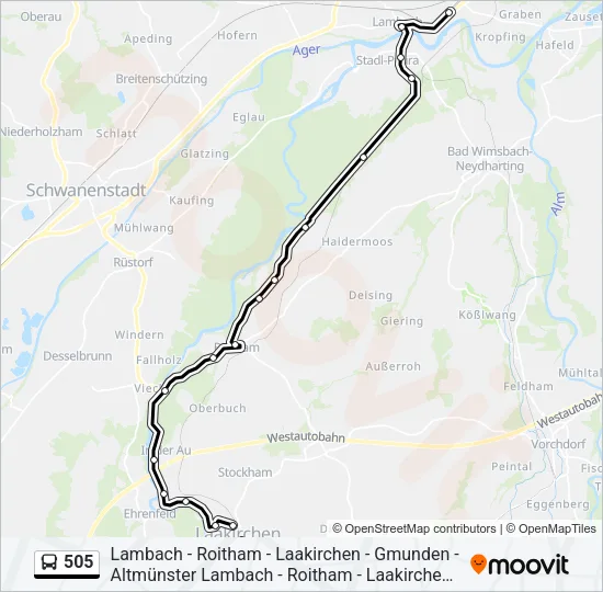 505 Bus Line Map