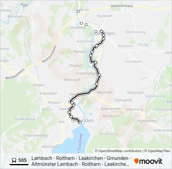 505 Bus Line Map