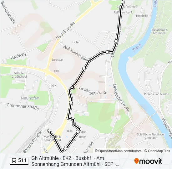 511 Bus Line Map