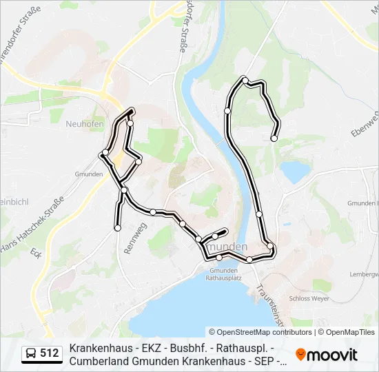 512 Bus Line Map