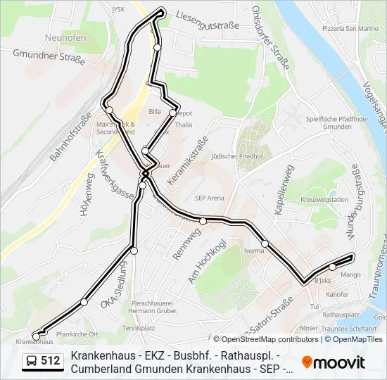512 Bus Line Map