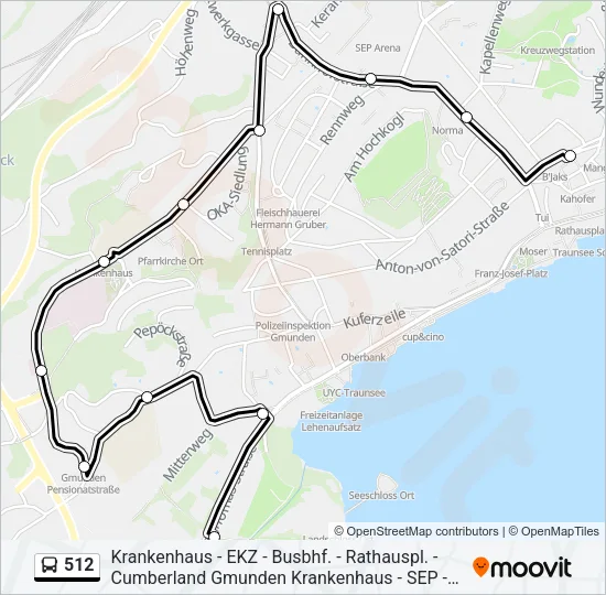 512 Bus Line Map