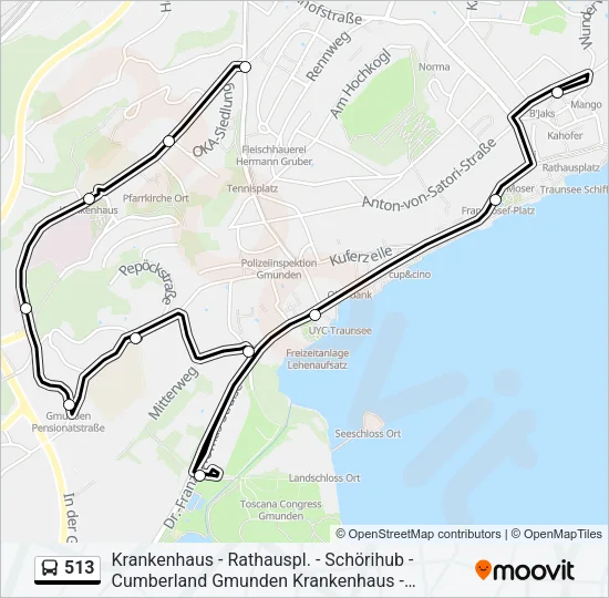 513 Bus Line Map