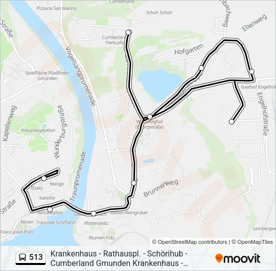 513 Bus Line Map